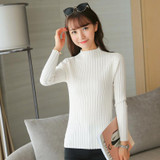 New 2018 spring winter women ladies slim fitting knitted turtleneck sweater top femme korean pullover clothes