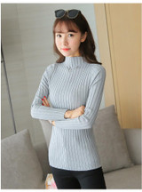 New 2018 spring winter women ladies slim fitting knitted turtleneck sweater top femme korean pullover clothes