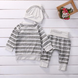 New 2018 Fashion Baby Clothing Sets Infant Baby Striped Tops T-shirt+Pants+Hat 3pcs Outfits Set Newborn Baby Boys Girls Clothes