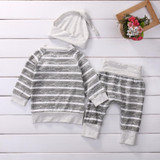 New 2018 Fashion Baby Clothing Sets Infant Baby Striped Tops T-shirt+Pants+Hat 3pcs Outfits Set Newborn Baby Boys Girls Clothes