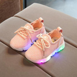 New 2018 European cool new brand kids sport sneakers LED lighted casual girls boys shoes fashion Pu children shoes free shipping
