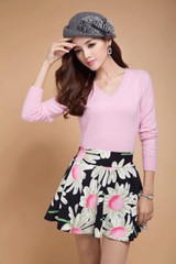 New 2018 Autumn-Spring Fashion Women Sexy V-neck Knit candy color Sweater Outerwear Pullover Tops Knitted Cashmere Sweater Women