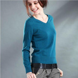 New 2018 Autumn-Spring Fashion Women Sexy V-neck Knit candy color Sweater Outerwear Pullover Tops Knitted Cashmere Sweater Women