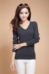 New 2018 Autumn-Spring Fashion Women Sexy V-neck Knit candy color Sweater Outerwear Pullover Tops Knitted Cashmere Sweater Women