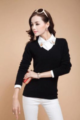 New 2018 Autumn-Spring Fashion Women Sexy V-neck Knit candy color Sweater Outerwear Pullover Tops Knitted Cashmere Sweater Women