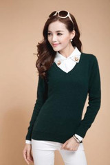 New 2018 Autumn-Spring Fashion Women Sexy V-neck Knit candy color Sweater Outerwear Pullover Tops Knitted Cashmere Sweater Women