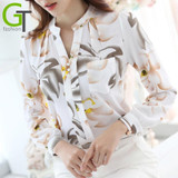 New 2018 Autumn Fashion V-Neck Chiffon Blouses Slim Women Chiffon Blouse Office Work Wear shirts Women Tops Plus Size Blusas