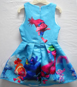 New 2017,Trolls Clothes,Trolls Dress,Summer,Girl Princess Dress,Girl Clothes,Girl's Cartoon Clothing,For kids 3-9 Years