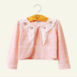 2017 Baby Girls Outerwear 100% Cotton White Baby Girl Jacket Cardigan Sweater For 1 Year Old Baby Girls Clothes RKC175005
