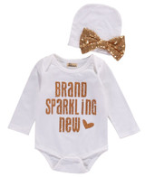 2017 baby Girls clothing sets Sequin Infant Newborn Baby Girls Romper+Hat Jumpsuit Clothes Outfit Set