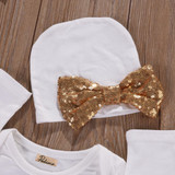 2017 baby Girls clothing sets Sequin Infant Newborn Baby Girls Romper+Hat Jumpsuit Clothes Outfit Set