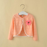 2017 Baby Girls Cardigan Sweater Outerwear 100% Cotton White Baby Girl Jacket For 1 Year Old Baby Girls Clothes AKC165009