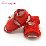 2017 Baby Girl Lace Flowers Sandals Cotton Fabric New Pink White Red for Girl Sandals Summer Shoes 0-18 M