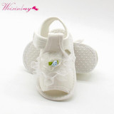 2017 Baby Girl Lace Flowers Sandals Cotton Fabric New Pink White Red for Girl Sandals Summer Shoes 0-18 M