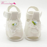 2017 Baby Girl Lace Flowers Sandals Cotton Fabric New Pink White Red for Girl Sandals Summer Shoes 0-18 M