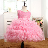 2017 Baby Girl Formal Wear Dress Children Kids Prom Red Dresses For Girls Clothes Flower Girl Party Dress Wedding Ball Gown