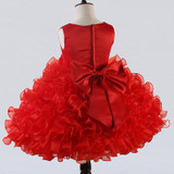 2017 Baby Girl Formal Wear Dress Children Kids Prom Red Dresses For Girls Clothes Flower Girl Party Dress Wedding Ball Gown