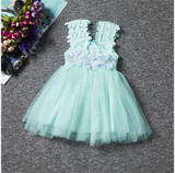 2017 Baby Girl Flowers Dress For Wedding Party Children Princess Costume Kids Baptism clothes 1 Years Birthday Dresses For Girls