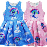2017 Baby girl dress trolls dress kids clothes Unicorn dress baby girls children clothes cotton H622 2017 Baby girl dress trolls dress kids clothes Unicorn dress baby girls children clothes cotton H622