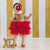 2017 Baby Flower Girl Sequins Sleevless Dress Bow Tulle Tutu Party Formal Dresses Christmas Dress Costume