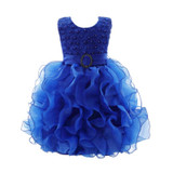 2017 Baby Christening First Birthday Dress Kids Clothes Ruffles Lace Princess Dresses Girls Wedding Party Tutu Dress H2