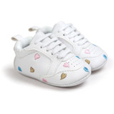2017 baby boys shoes sneakers Newborn Girls Heart Star Pattern First Walkers Kids Toddlers Lace Up PU Sneakers 0-18 Months