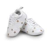 2017 baby boys shoes sneakers Newborn Girls Heart Star Pattern First Walkers Kids Toddlers Lace Up PU Sneakers 0-18 Months