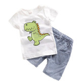 2017 Baby boys clothes Summer Toddler boy clothing sets Cartoon Children clothes Kids Costume Panda Dinosaur Boys clothing T7