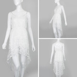 DeRuiLaDy Summer Fashion Women Sexy Dress Boho Casual Mini Bodycon Dresses Women White Sexy Lace Beach Maxi Dress vestidos