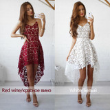 DeRuiLaDy Summer Fashion Women Sexy Dress Boho Casual Mini Bodycon Dresses Women White Sexy Lace Beach Maxi Dress vestidos