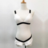 DeRuiLady Sexy Lingerie White Lace Bra Set Fashion Sexy Underwear Women Ultra-thin Transparent Bra And Panty Set Intimates Sets