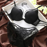 DeRuiLaDy Sexy Lace Women Bra Sets White Black Adjustment Type Bra And Panty Diamond-lingerie Set Push Up Underwear Bras Set