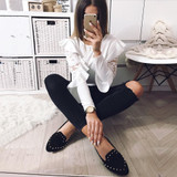 DeRuiLaDy Ruffle Lace Blouse Shirt Women Long Sleeve Floral White Blouses Female Tops Elegant Fashion Blouse Shirts blusas femme