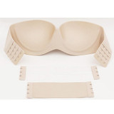 DeRuiLaDy Fashion Strapless Bras Seamless Push Up Bras Half Cup Underwire Back Closure Women Underwear Invisible Bra