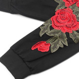 DeRuiLaDy 2017 Autumn Winter Long Sleeve Women Hoodies Flowers Embroidery O-Neck sweatshirt Hooded Casual Black White Hoodie DeRuiLaDy 2017 Autumn Winter Long Sleeve Women Hoodies Flowers Embroidery O-Neck sweatshirt Hooded Casual Black White Hoodie