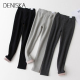 DENISKA 2017 autumn winter cotton warm fitness leggings women striped cotton workout legging legins leggins women female