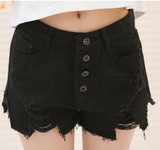 Denim Women Sexy Shorts 2016 Summer Hole Destroyed Shorts Jeans 4 Color High Waisted Jeans Short Feminino Fashion XL