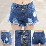 Denim Women Sexy Shorts 2016 Summer Hole Destroyed Shorts Jeans 4 Color Plus Size High Waisted Jeans Short Feminino Fashion XL