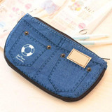 Denim Shorts Big Capacity Pencil Case Canvas Home Storage Cosmetic Bags School Pen Bag