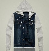 Denim Jacket men hooded sportswear Outdoors Casual fashion Jeans Jackets Hoodies Cowboy Mens Jacket and Coat Plus Size 4XL 5XL