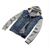 Denim Jacket men hooded sportswear Outdoors Casual fashion Jeans Jackets Hoodies Cowboy Mens Jacket and Coat Plus Size 4XL 5XL