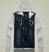 Denim Jacket men hooded sportswear Outdoors Casual fashion Jeans Jackets Hoodies Cowboy Mens Jacket and Coat Plus Size 4XL 5XL