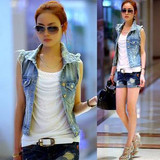 Denim Jacket  2016 New Women's Slim Coat Cardigan Denim S-XXL Plus Size For Women Casual High Waist Coat