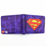 Free Shipping Anime Comics The Superman Wallet Anime Cartoon Purse for Young Card Holder Wallets With Tag Dollar Price