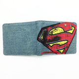 Free Shipping Anime Comics The Superman Wallet Anime Cartoon Purse for Young Card Holder Wallets With Tag Dollar Price