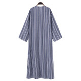 2018 Autumn ZANZEA Women Striped Dress Sexy V Neck Long Sleeve Maxi Long Dresses Vintage Casual Loose Plus Size Vestidos