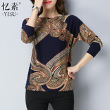 2018 Autumn&amp;Winter NEW Knitted sweaters Women printing Pullovers Oblique collar Long Sleeve Knitted Soft Warm Pullover Female