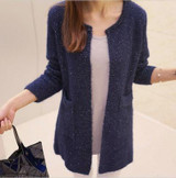 2018 Autumn Winter New Women sweater coat Casual Long Sleeve Knitted Cardigans Sweaters Fashion loose Cardigan sweater