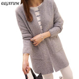 2018 Autumn Winter New Women sweater coat Casual Long Sleeve Knitted Cardigans Sweaters Fashion loose Cardigan sweater