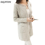 2018 Autumn Winter New Women sweater coat Casual Long Sleeve Knitted Cardigans Sweaters Fashion loose Cardigan sweater